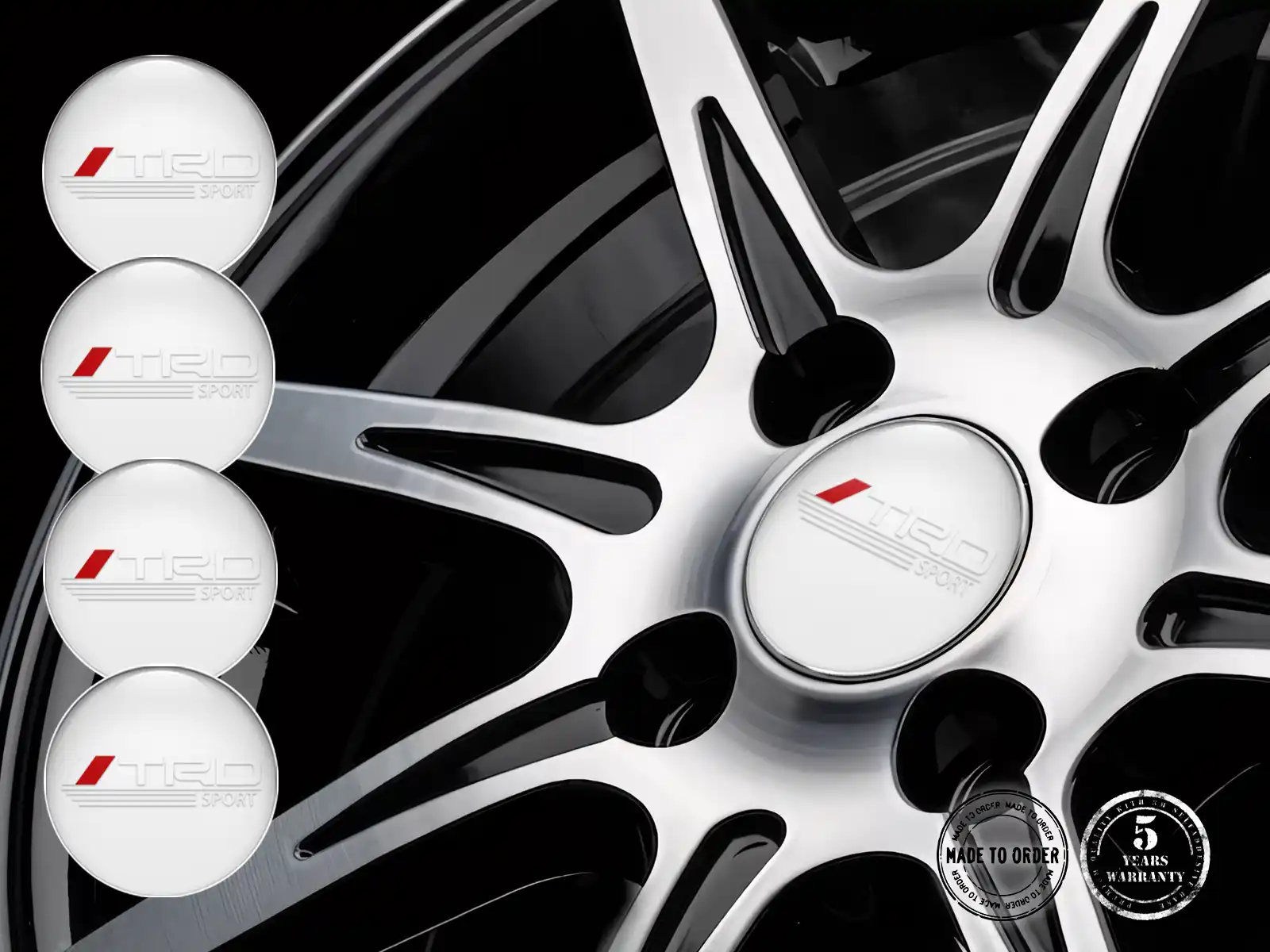 Toyota TRD Emblemas de Rueda Extremos Vector Flujo Radiante